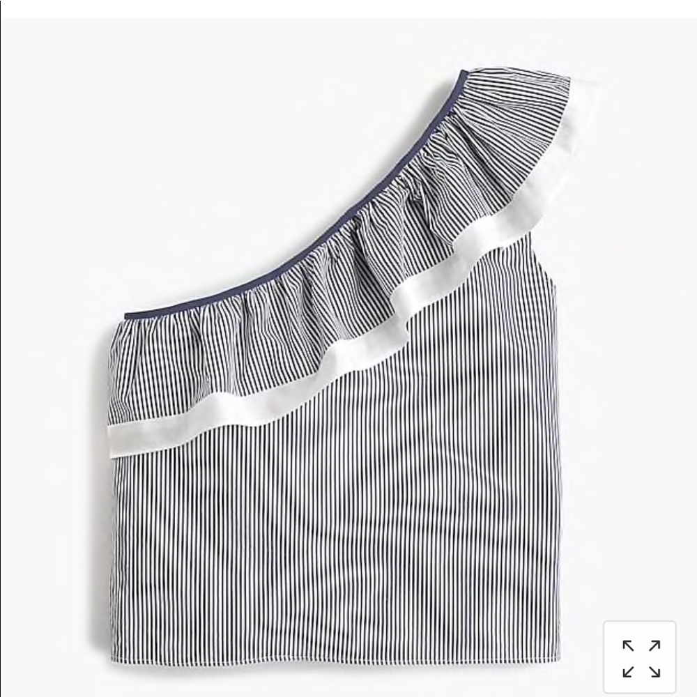 NWT New J. Crew One Shoulder Ruffle Top